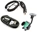 Car Mount Air Vents Holder Kit for Dashboard and Windshield + Rapid Auto Vehicle Plug in Power Charger Adapter + OEM USB 2.0 Data Sync Cable for Sprint Samsung Exclaim M550 - Samsung Highnote M630 - Samsung Instinct HD - Tmobile Samsung Gravity Smart - Tmobile Samsung Dart T499 M850 Cell Phone