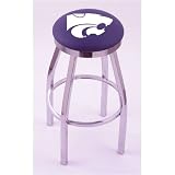 Kansas State Wildcats 25 Single-ring Swivel Bar Stool with Chrome Accent Ring