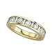 14K Yellow Gold 1 ct. Round and Baguette Cut Diamond Wedding Band