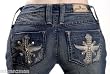 Sang Real by Miss Me Women's Jeans Low Rise Studded Cross Pocket in Dark 04