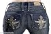 Sang Real by Miss Me Women's Jeans Low Rise Studded Cross Pocket in Dark 04