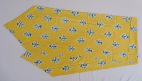 Inches Table Runner 13 X 72 Inches 2 Pcs Hand Block Print Diamond Flower Yellow