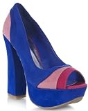Bamboo Nanette-05 Chunky Heel Colorblock Pump