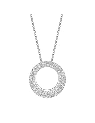 14k White Gold 1.17 Ctw Big O Diamond Necklace