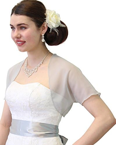 Tion Bridal Women's Chiffon Bolero, Gray