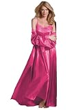 Long satin peignoir set