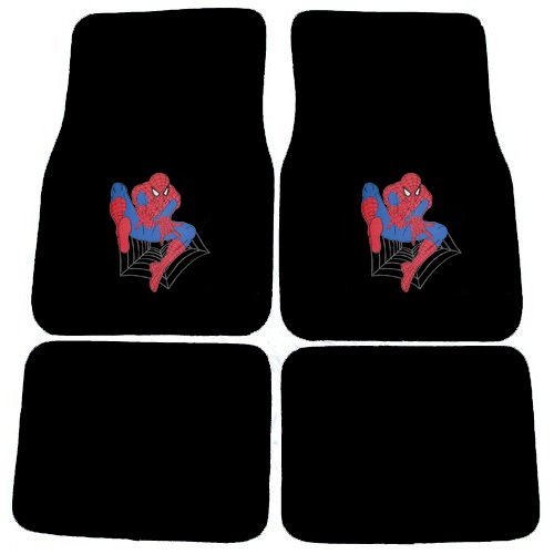  Spider Man Marvel Comics Logo Front & Rear Seat Car Truck SUV Carpet Floor Mats - 4PC