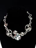 Disney's Inspired Finely Crafted Australian Crystals Silver Plated Mickey Mouse Shape Charm Bracelet--approx 8 1/2 Inches (Adjustable)