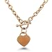 Rose Gold Plated Stainless Steel Heart Tag Toggle Necklace 18 Inches