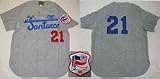 1954 Santurce Cangrejeros Road Throwback Baseball Jersey with #21 (Roberto Clemente) from Ebbets Fie