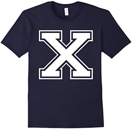 Men's Letter X College Varsity Athletic Sport Font Initial T-Shirt XL Navy