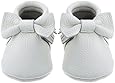 Sayoyo Baby White Bow Tassels Soft Sole Leather Infant Toddler Prewalker Shoes (6-12 months, White)