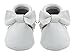 Sayoyo Baby White Bow Tassels Soft Sole Leather Infant Toddler Prewalker Shoes (3-6 Months, White)