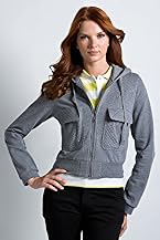 Quilted Zip Front Hooded Sweatshirt