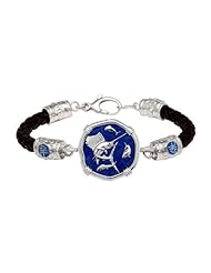 Guy Harvey Gulf Stream Blue Enamel Sailfish Leather Bracelet