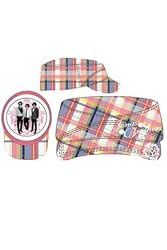 Jonas Brothers Pink Plaid Cadet Hat Cap with Rhinestones