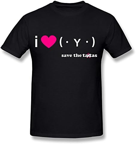 Men's Official Save the ta-tas I Love ta-tas text Tee T-shirt