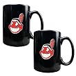 Cleveland Indians MLB 2pc Black Ceramic Mug Set - Primary Logo