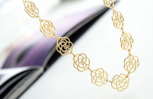 Generic Hollow Rose Flower Elastic Hair Band Color Gold