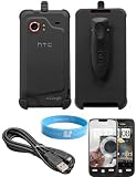 HTC Incredible USB Data Cable + HTC Incredible Belt Clip Holster + HTC Incredible Mirror Screen Protector + Wisdom*Courage Wristband