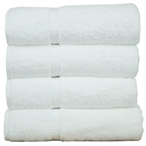 Luxury Hotel & Spa Bath Towel 100% Genuine Turkish Cotton, Set of 4,White