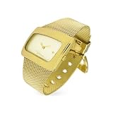 Roberto Cavalli Curvo - Ladies' Gold Plated Mesh Bracelet Watch by Roberto Cavalli