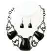 Hematite Black Stone Metal Casting Fashion Necklace Set