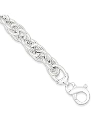 Sterling Silver 8in Hollow Polished Fancy Link Bracelet, Best Quality Free Gift Box Satisfaction Guaranteed
