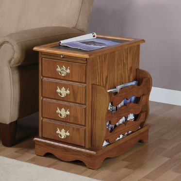 Powell Nostalgic Oak Magazine Cabinet Table