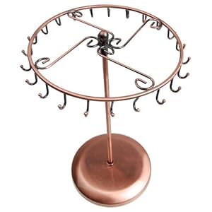 Copper Color Metal Rotating Revolving Necklace Pendant Holder Jewelry Display Stand