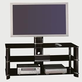 Bush Industries Segments Collection VS11850-03 - Stand for AV System - wood - high-gloss black