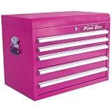 The Original Pink Box PB2605C 26-Inch 5-Drawer 18G Steel Top Chest, Pink