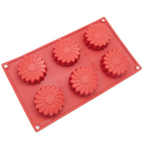 See Freshware 6-Cavity Daisy Flower Silicone Mold and Baking Pan