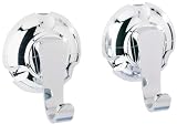 Wenko 16875100 Haken-Set Super-Loc - Befestigen ohne Bohren, 2er Set, Chrom, � 6 cm