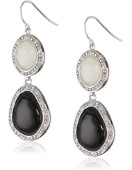 Miriam Salat Pearl Resin and Cubic-Zirconia Double Nugget Drop Earrings