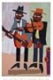 Street Musicians Art Poster Print by William H. Johnson, 12x18