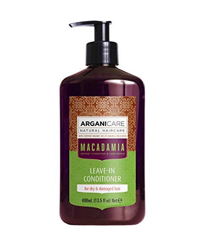 Arganicare Hydrating Macadamia Leave in Conditioner for Dry and Damaged Hair Enriched with Organic Argan Oil and Macadamia Oil (13.5 Fluid Ounce)