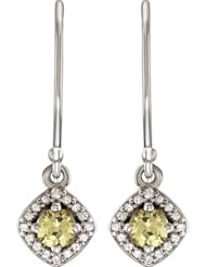 14K White Gold Yellow and White Sapphire Earrings -- LIFETIME WARRANTY