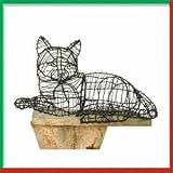 Eigenschaften tropical-world  / Gartenfigur liegende Katze Draht-Figur für Moos
