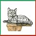 Gartenfigur liegende Katze Draht-Figur für Moos