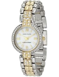 Anne Klein Womens 10/9739MPTT Swarovski Crystal Accented Two-Tone Bracelet Watch