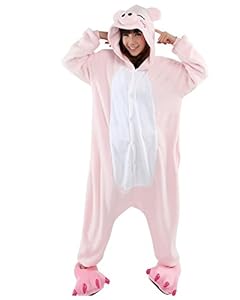 iNewbetter Sleepsuit Costume Cosplay Homewear Lounge Wear Kigurumi Onesie Pajamas Pink Pig S