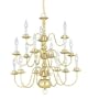 Thomas Lighting M2115-1 Fifteen Light chandelier, Polished Brass Finish