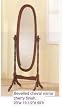 Cherry Finish Wood Queen Ann Style Cheval Floor Mirror