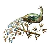 Metal Wall Sculpture Décor Peacock 39x19