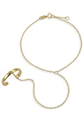 Bling Jewelry 925 Sterling Silver Gold Plated Hand Chain Slave Bracelet