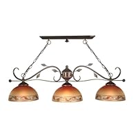 Dale Tiffany TH80098 3-Light Garden Light Fixture, Antique Golden Sand and Glass Shade