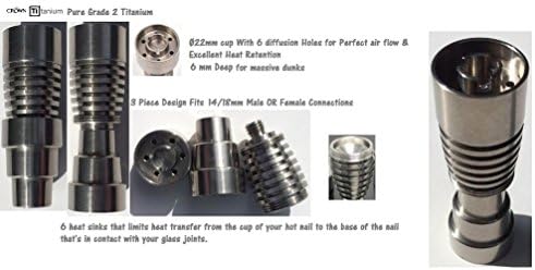 Ti Nail - 14mm 18mm Pure Grade 2 Reversible Tool Fits Male or Female 2016 Design