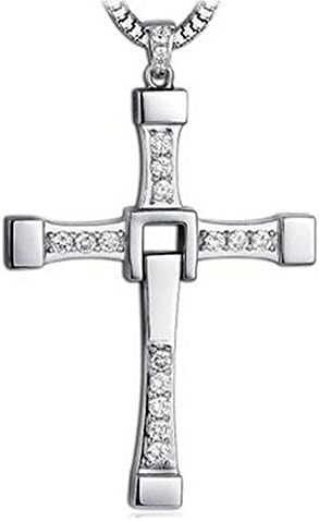 StMen Mens Fashion Cross "The Fast and the Furious 7" Stainless Steel Pendant Necklace