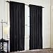 2 NEW VELVET CURTAIN PANELS - 84" LONG , BLACK